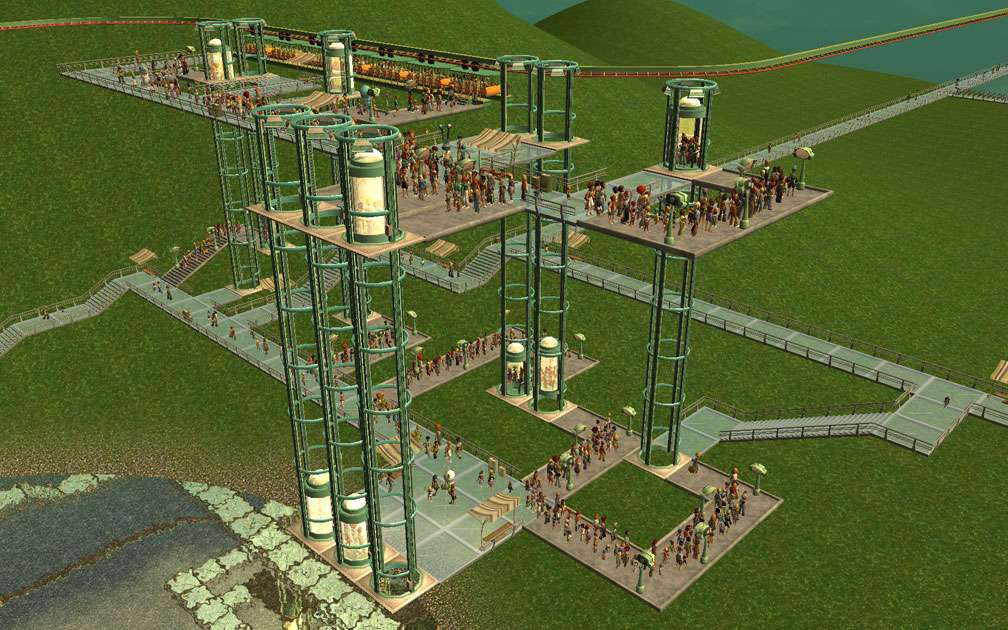 How To's - Elevated Coaster Stations and Access Options - Nine Lifts Without Terrain Grid, Image 07