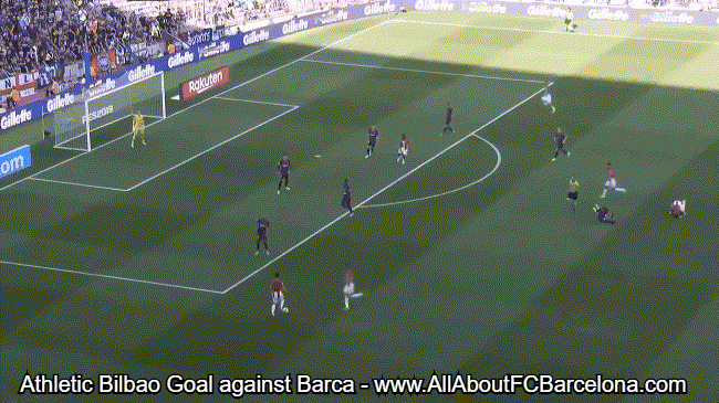Athletic Bilbao Goal - FC Barcelona vs Athletic Bilabo GIFs
