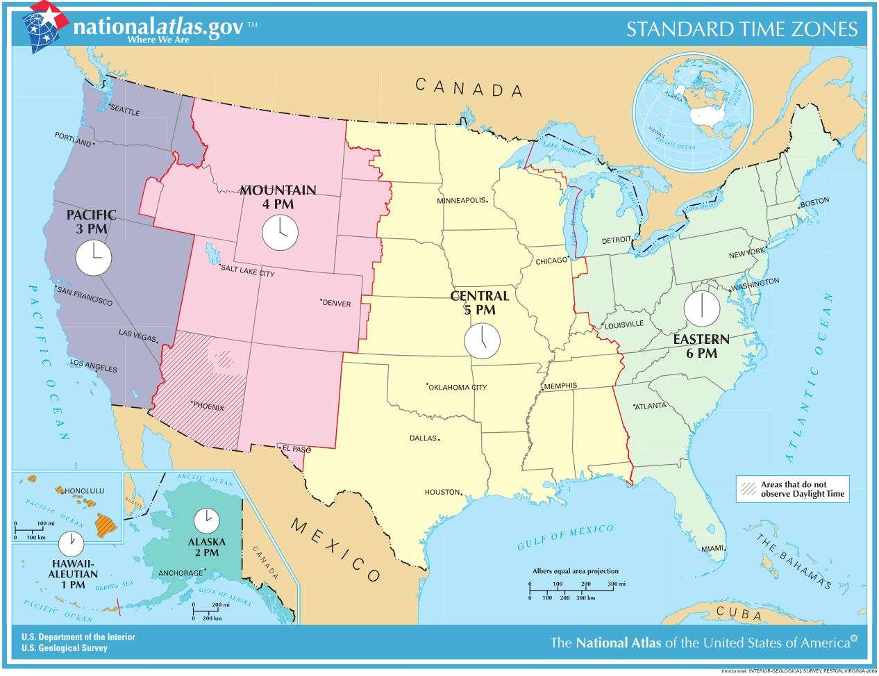 Time Zones of USA